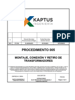 PT 005 - Procedimiento Montaje, Conexion y Retiro de Transformadores KK