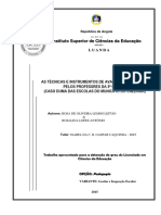 As Técnicas e Instrumentos de Avaliação