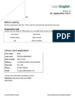 2A1 An Application Form