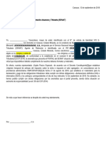 Carta A Seniat Por Errores de Declaracion en Portal