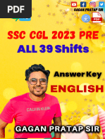 SSC CGL 2023 Pre All 39 Shifts Answer Key PDF's in English