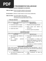 Bases y Procedimientos para Archivar