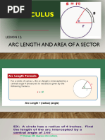 Lesson 12 - Arc Length and Area of A Sector