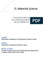 MO 201: Materials Science: DR Bratindranath Mukherjee Dept. of Metallurgical Engineering Bratindra - Met@itbhu - Ac.in