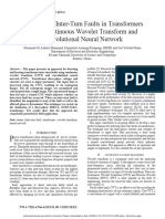 Detection of Inter-Turn Faults in Transformers Using Continuous Wavelet Transform and Convolutional Neural Network