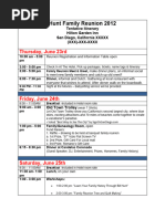 Sample Agenda For Family Reunion