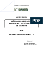 Support Methodologie de Recherche Licence Professionnelle