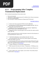 Programming After Complete Transmission Replacement