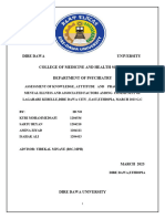 Dire Dawa University College of Medicine and Health Scince Department of Psychiatry