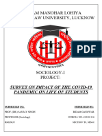 Sociology Project - Survey On Impact of The Covid-19 Pandemic On Life of Students.