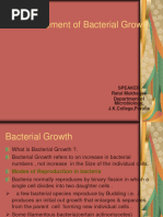 Measurement of Bacterial Growth: Speaker Ratul Mukherjee Department of Microbiology, J.K.College, Purulia