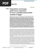 Degradation and Energy Performance Evaluation of Mono Crystalline Photovoltaic Modules in Egypt