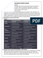 Data Mining University Answer