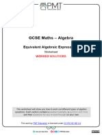 I. Equivalent Algebraic Expressions