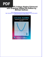 Ebook PDF College Algebra Enhanced With Graphing Utilities 8th Edition by Michael Sullivan PDF