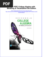 Ebook PDF College Algebra With Modeling Visualization 6th Edition PDF