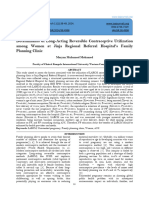 Determinants of Long-Acting Reversible Contraceptive Utilization Among Women at Jinja Regional Referral Hospital's Family Planning Clinic