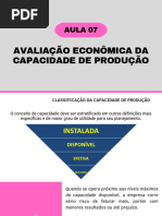 Aula 07 - Avaliação Econômica Da Capacidade de Produção