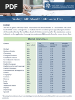 Wolsey Hall IGCSE Course Price List April 2023