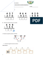 Evaluacion Segundo Matematicas Restas, Prueba