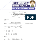 Problemas Con Numeros Racionales para Sexto de Primaria