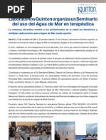 Laboratorios Quinton Organiza Un Seminario Del Uso Del Agua de Mar en Terapéutica