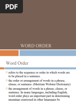 Word Order