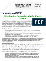 All About MEIS (Merchandise Exports From India Scheme) FULL DEATILS