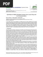 Synthesis of Alkali Activated Cement From Local Clay and Its Characterization