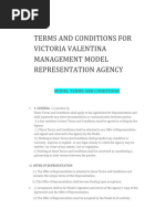 Terms and Conditions For Valentina Victoria Management Model Representation Agency