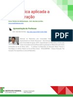 Semana I - Apostila de Matemática Aplicada À Administração