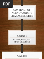 Contract of Agency and Its Characteristics