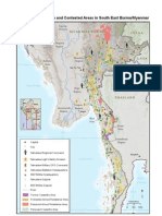 Internal Displacement-IDP MAP Militarisation and Contested Areas in South East Burma