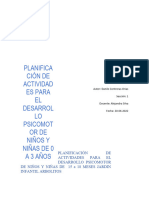 Planificación de Actividades para El Desarrollo Psicomotor de Niños y Niñas de 0 A 18 Meses