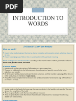 Introduction To Words