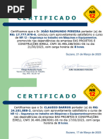 Certificado de Treinamento de NR 12 EAS