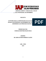 Actitudes Hacia La Investigacion de Los Alumnos de La Escuela de Rofesional de Enfermería Del Vii Ciclo de La Universidad Alas Peruanas Huacho 2017