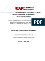 F M H C S: Acultad de Edicina Umana Y Iencias de La Alud Escuela Profesional de Enfermeria