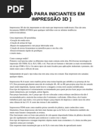 Guia para Iniciantes em Impressoras 3d