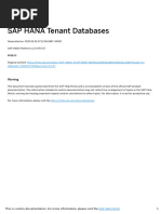 SAP HANA Tenant Databases