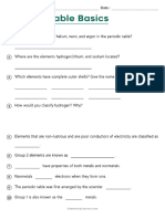 Periodic Table Basics Worksheet