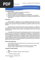 Topic 1-Human Behavior and The Dynamic Work Environment: Learning Outcomes