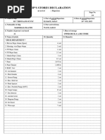 General Stores Declaration - Bonded Store Declaration