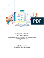 Sect Iunea Juniori Curs 8 - Algebră Inegalitatea Lui Cebîs Evs I Inegalitatea Rearanjamentelor