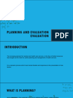 Planning and Evaluation