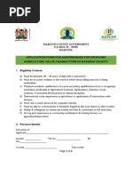 Application Form For Agripreneurs