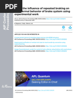 Study The Influence of Repeated Braking On The Thermal Behavior of Brake System Using Experimental Work