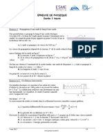 Epreuve de Physique Durée 1 Heure: F F V F F