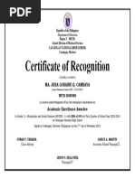 Certificate of Recognition TEMPLATE