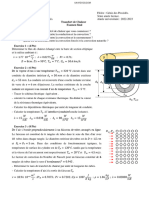 L3 Examen Transfert de Chaleur Avec Corrigé Type 2022 2023